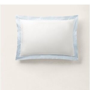 NEW Ralph Lauren Home Organic Cotton Sateen Border Sham Blue Hyacinth King
